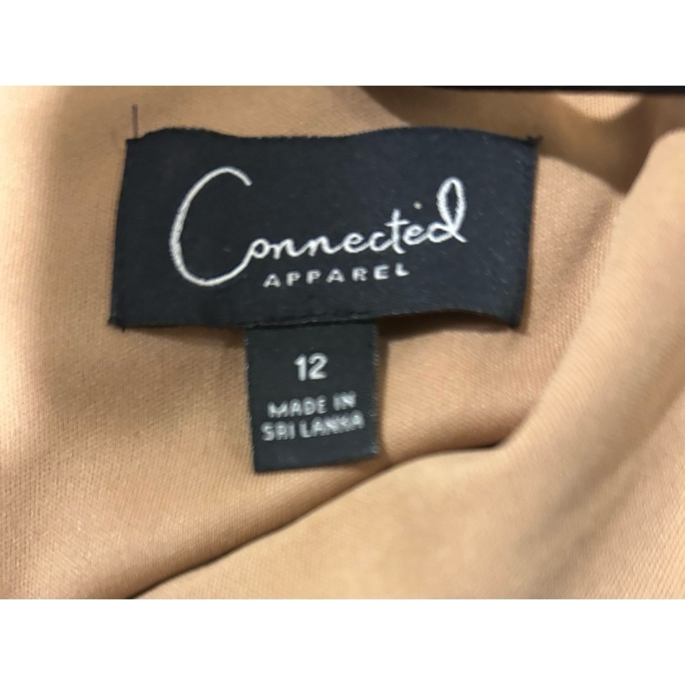 Connected Apparel Black & Gold Size 12 Chiffon Overlay Fit & Flare Dress, NWOT - Picture 5 of 5